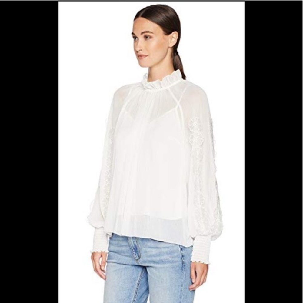 See by Chloe Sheer white floral top